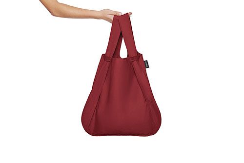 Produktbild: Notabag Original 2in1 Tasche & Rucksack - faltbare Einkaufstasche Backpack Bag - Wine Red