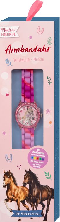 Produktbild: Armbanduhr - Pferdefreunde (mit bunter Blinkfunktion)