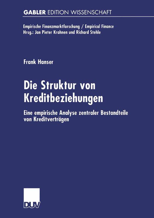 Produktbild: Die Struktur von Kreditbeziehungen