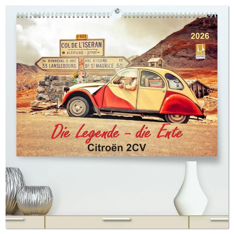 Produktbild: Die Legende - die Ente, Citro&euml;n 2CV (hochwertiger Premium Wandkalender 2026 DIN A2 quer), Kunstdruck in Hochglanz