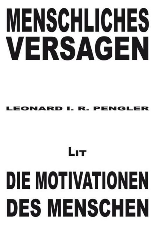 Produktbild: Pengler, L: Menschliches Versagen