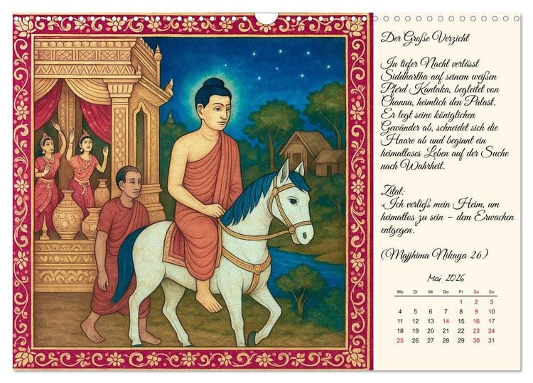 Produktbild: Siddhartas Pfad zum Buddha (Wandkalender 2026 DIN A3 quer), CALVENDO Monatskalender
