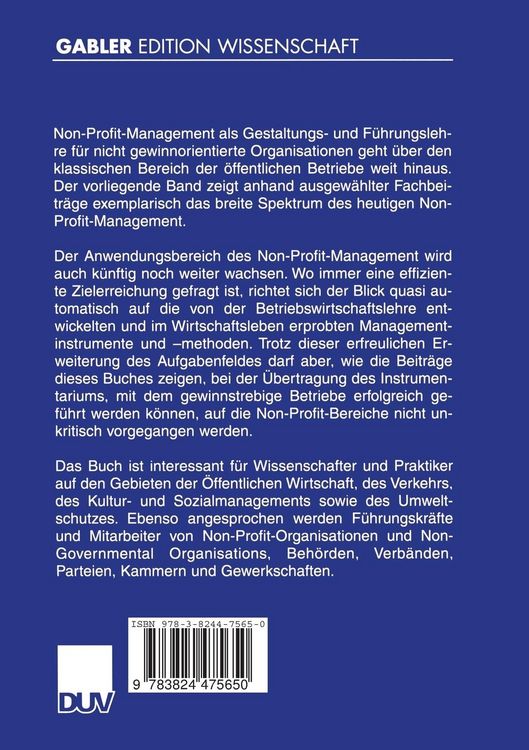 Produktbild: Non-Profit Management im Aufwind?