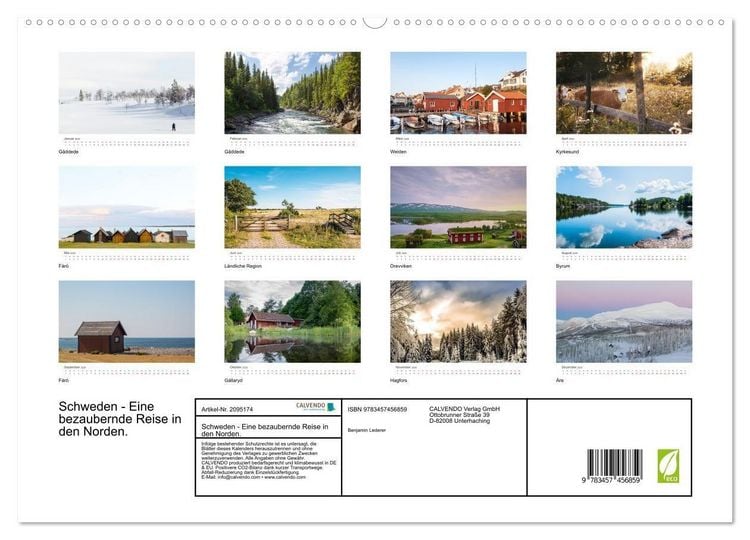 Produktbild: Schweden - Eine bezaubernde Reise in den Norden. (hochwertiger Premium Wandkalender 2026 DIN A2 quer), Kunstdruck in Hochglanz