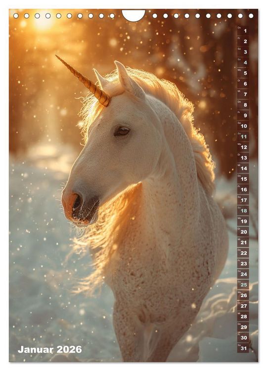 Produktbild: M&auml;rchenhafte Einhornreise - Ein Jahr voller Magie (Wandkalender 2026 DIN A4 hoch), CALVENDO Monatskalender