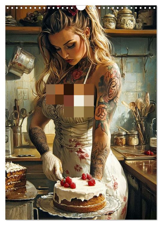 Produktbild: Tattoo Girls and Cakes (Wall Calendar 2026 DIN A3 portrait), CALVENDO 12 Month Wall Calendar