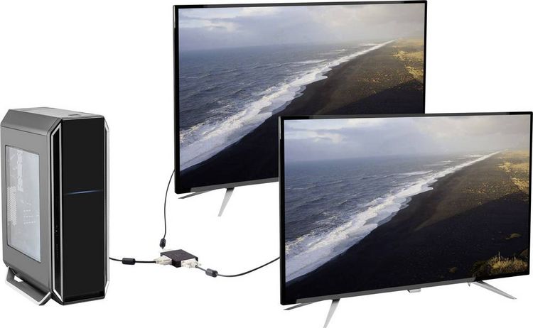 Produktbild: Renkforce 2 Port DVI-Switch bidirektional verwendbar Full HD 1080p @ 60Hz