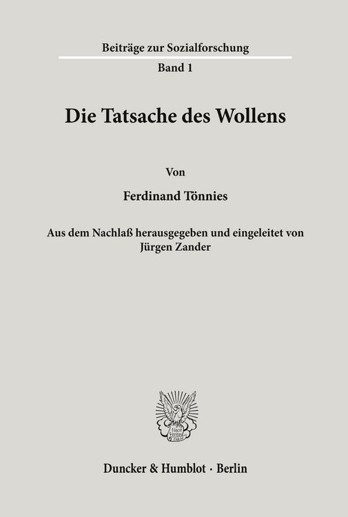 Produktbild: Die Tatsache des Wollens.