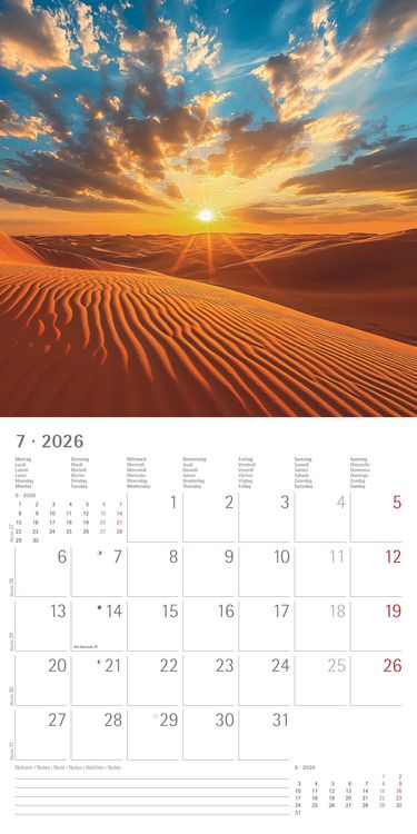Produktbild: Sunny Moments 2026 - Broschürenkalender 30x30 cm (30x60 geöffnet) - Kalender mit Platz für Notizen - Bildkalender - Wandplaner - Wandkalender