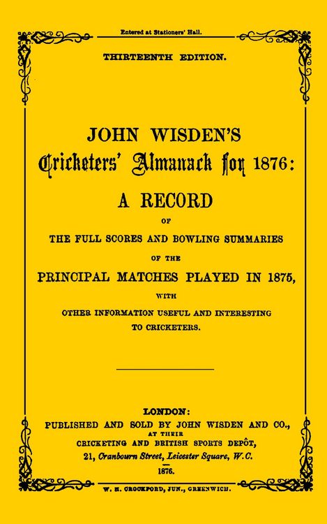 Produktbild: Wisden Cricketers' Almanack 1876
