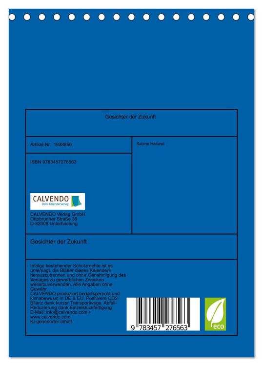 Produktbild: Gesichter der Zukunft (Tischkalender 2026 DIN A5 hoch), CALVENDO Monatskalender