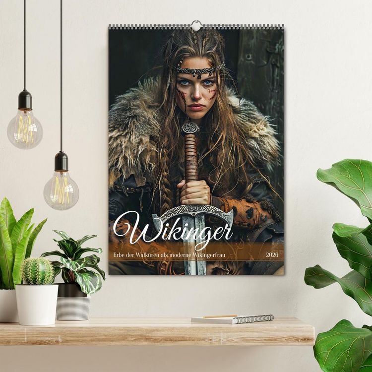 Produktbild: Wikinger - Erbe der Walk&uuml;ren als moderne Wikingerfrau (Wandkalender 2026 DIN A2 hoch), CALVENDO Monatskalender