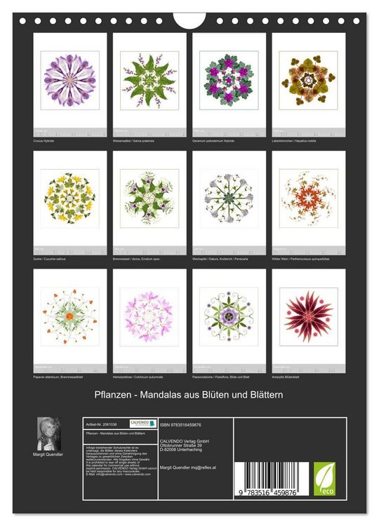 Produktbild: Pflanzen - Mandalas aus Bl&uuml;ten und Bl&auml;ttern (Wandkalender 2026 DIN A4 hoch), CALVENDO Monatskalender
