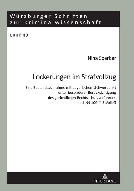 Produktbild: Lockerungen im Strafvollzug