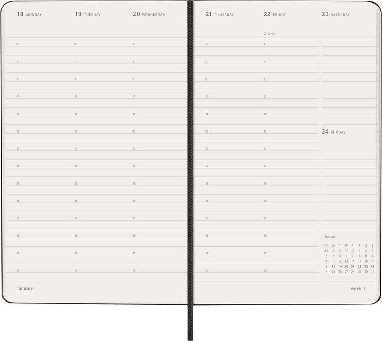 Produktbild: Moleskine 12 Monate Pro Wochen Notizkalender 2027, Pro Large/A5, 1 Wo = 2 Seiten, vertikal, Spalten f&uuml;r Notizen, fester Einband, Schwarz