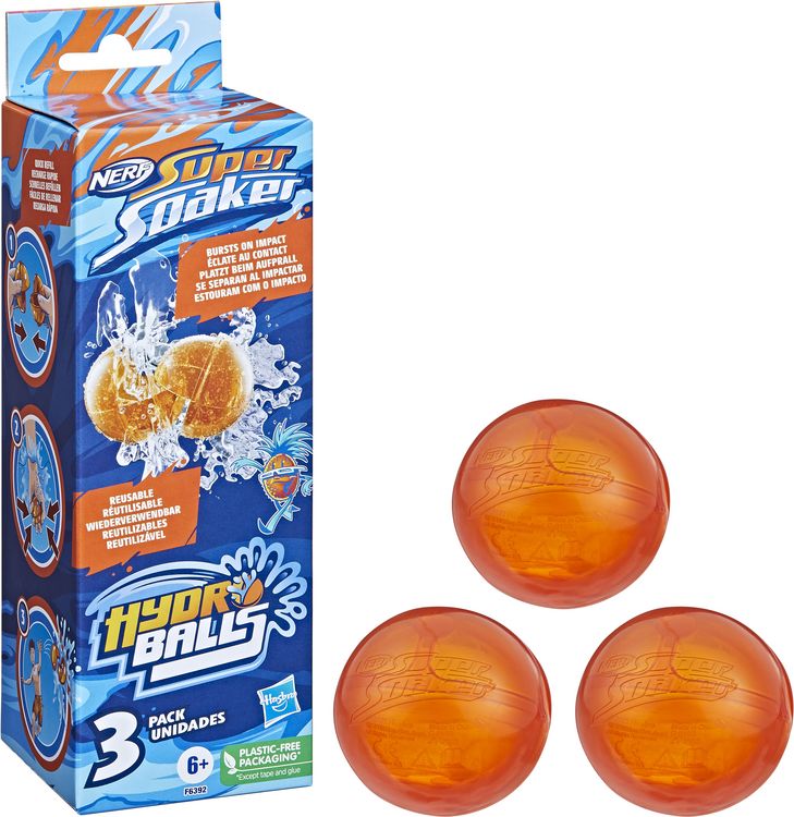 Produktbild: Hasbro F63925L0 - Nerf Super Soaker Hydro Balls, 3 St&uuml;ck, wiederverwendbar