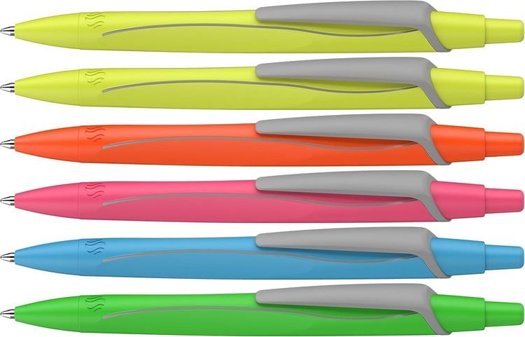 Produktbild: Schneider Kugelschreiber Reco neon, Mine blau, 6er Set