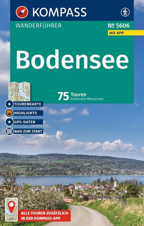 Produktbild: KOMPASS Wanderf&uuml;hrer Bodensee, 75 Touren mit Extra-Tourenkarte
