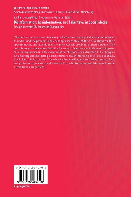 Produktbild: Disinformation, Misinformation, and Fake News in Social Media