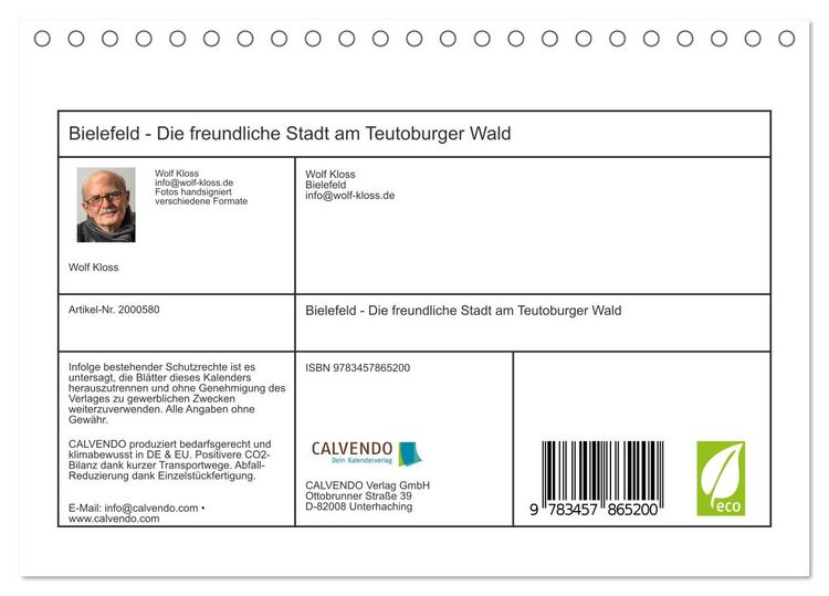 Produktbild: Bielefeld - Die freundliche Stadt am Teutoburger Wald (Tischkalender 2026 DIN A5 quer), CALVENDO Monatskalender