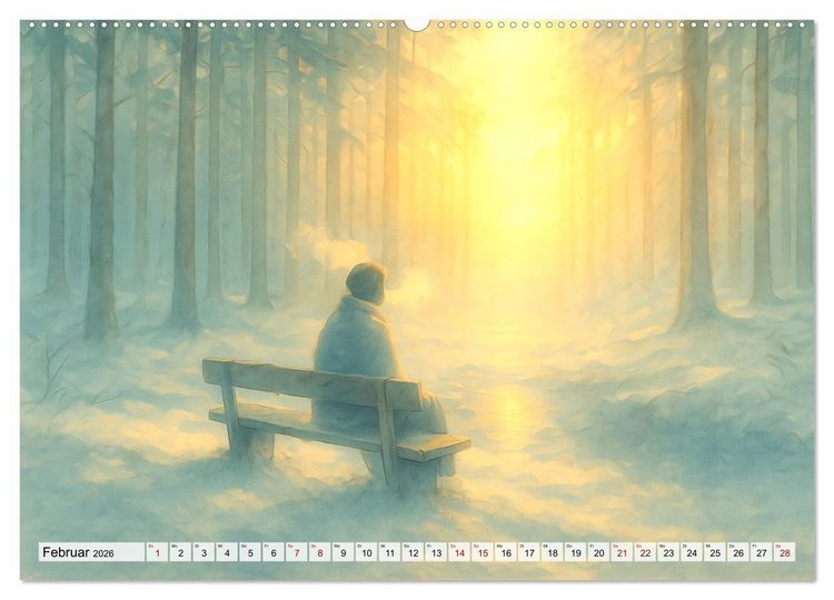 Produktbild: Ruhe finden - Der Anti-Stress-Kalender - Ein Jahr voller W&auml;rme und Achtsamkeit (Wandkalender 2026 DIN A2 quer), CALVENDO Monatskalender
