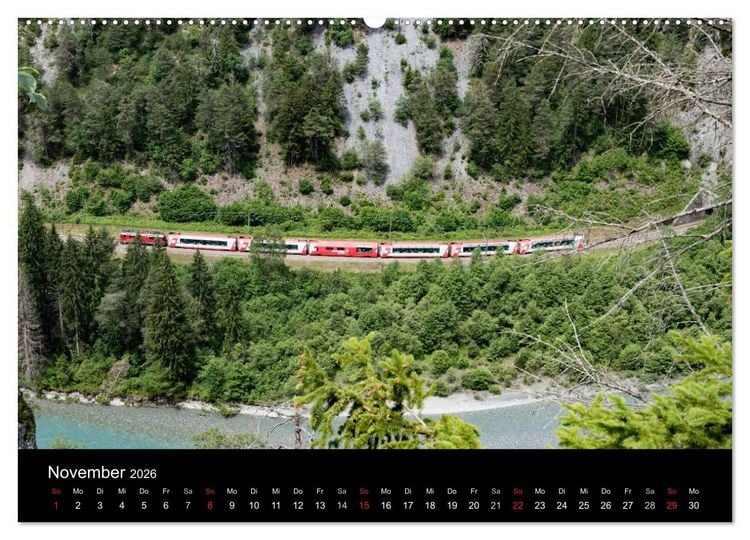 Produktbild: Schweizer Eisenbahn (hochwertiger Premium Wandkalender 2026 DIN A2 quer), Kunstdruck in Hochglanz
