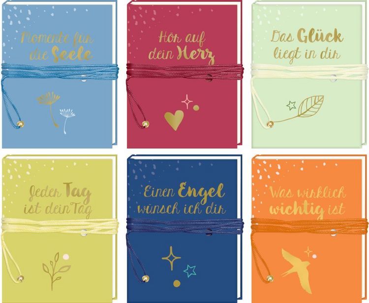 Produktbild: Miniaturb&uuml;cher mit Wickelverschluss - Kleine Impulse f&uuml;r dein Leben