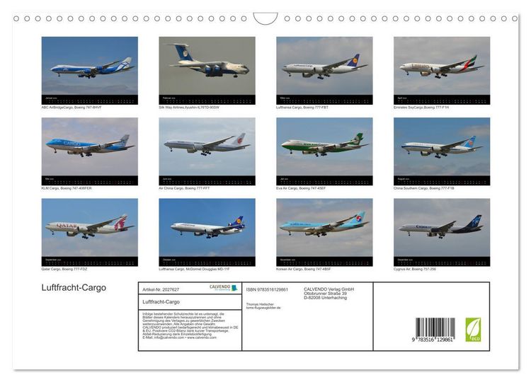 Produktbild: Luftfracht-Cargo (Wandkalender 2026 DIN A3 quer), CALVENDO Monatskalender