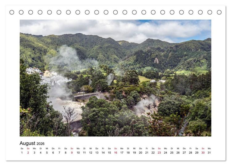 Produktbild: Sao Miguel - Die ganze Vielfalt der Azoren (Tischkalender 2026 DIN A5 quer), CALVENDO Monatskalender