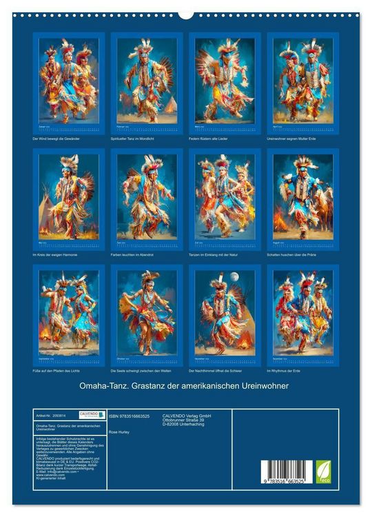 Produktbild: Omaha-Tanz. Grastanz der amerikanischen Ureinwohner (hochwertiger Premium Wandkalender 2026 DIN A2 hoch), Kunstdruck in Hochglanz
