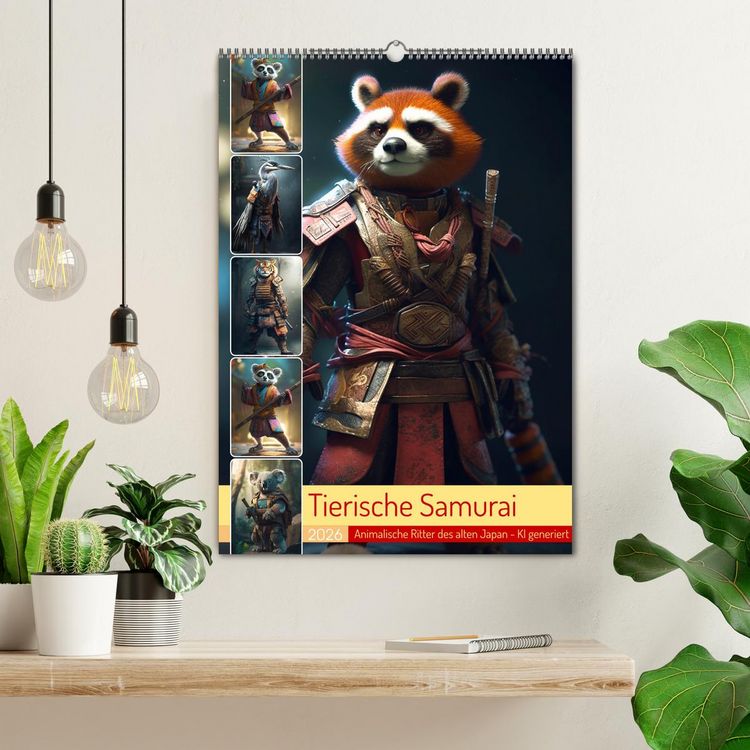 Produktbild: Tierische Samurai (Wandkalender 2026 DIN A2 hoch), CALVENDO Monatskalender