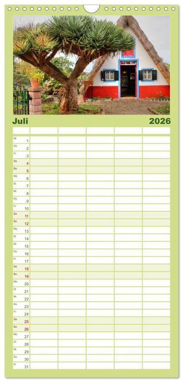 Produktbild: Familienplaner 2026 - Wildes Madeira - Inselimpressionen mit 5 Spalten (Wandkalender, 21 x 45 cm) CALVENDO
