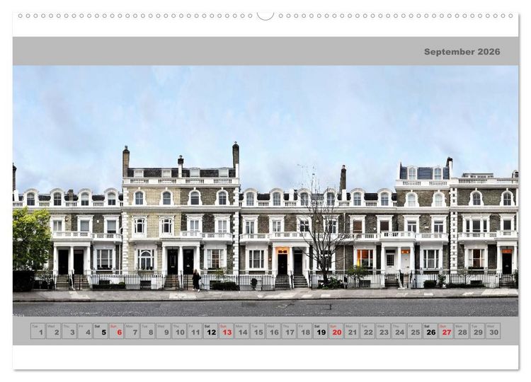 Produktbild: London Street Fronts 2026 / UK-Version (High Quality Premium Wall Calendar 2026 DIN A2 landscape),CALVENDO 12 Month Wall Calendar