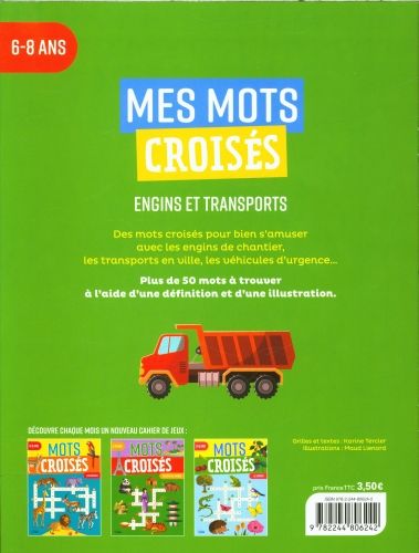 Produktbild: Engins et transports : mots crois&eacute;s, 6-8 ans