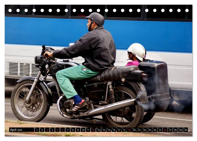 Produktbild: Motorrad-Gespanne in Kuba (Tischkalender 2026 DIN A5 quer), CALVENDO Monatskalender