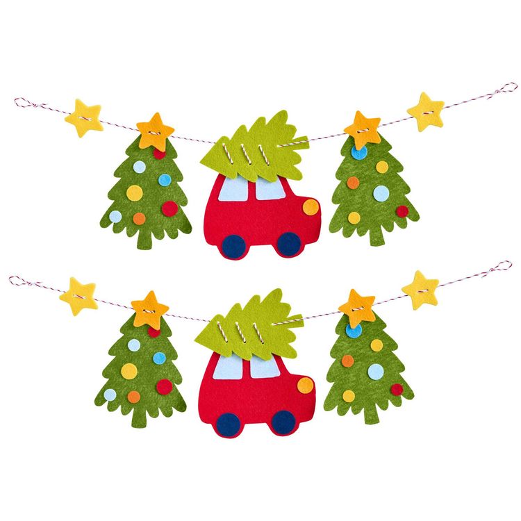 Produktbild: Bastelset - Erstes F&auml;deln Filzgirlande Weihnachtsfahrt