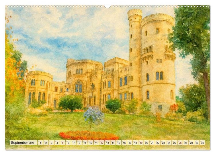 Produktbild: Potsdam &ndash; Historische Ansichten im Aquarellstil (hochwertiger Premium Wandkalender 2027 DIN A2 quer), Kunstdruck in Hochglanz