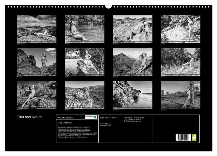 Produktbild: Girls and Nature (Wandkalender 2026 DIN A2 quer), CALVENDO Monatskalender