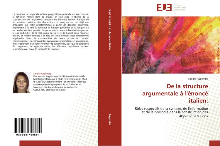 Produktbild: De la structure argumentale &agrave; l'&eacute;nonc&eacute; italien: