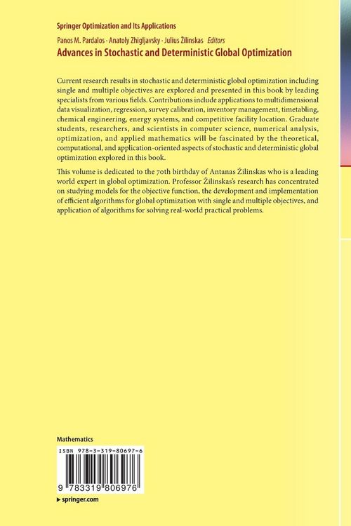 Produktbild: Advances in Stochastic and Deterministic Global Optimization