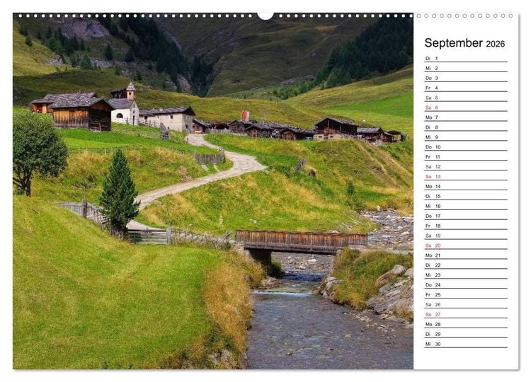 Produktbild: Pustertal - Das gr&uuml;ne Tal S&uuml;dtirols (Wandkalender 2026 DIN A2 quer), CALVENDO Monatskalender