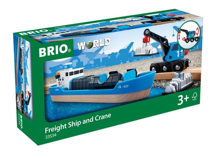 Produktbild: BRIO - Containerschiff mit Kranwagen