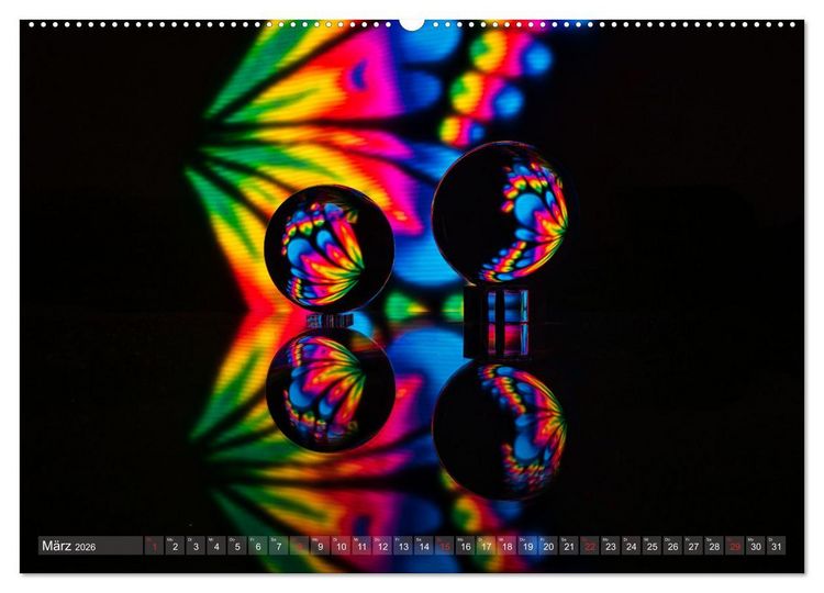 Produktbild: Glaskugeln im Licht - faszinierende Lightpaintings (hochwertiger Premium Wandkalender 2026 DIN A2 quer), Kunstdruck in Hochglanz