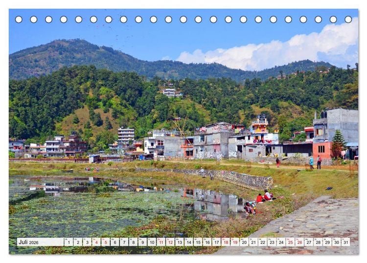 Produktbild: POKHARA und SARANGKOT (Tischkalender 2026 DIN A5 quer), CALVENDO Monatskalender