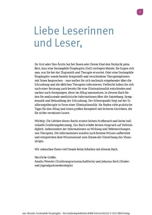 Produktbild: Eosinophile &Ouml;sophagitis - Der Ern&auml;hrungsleitfaden
