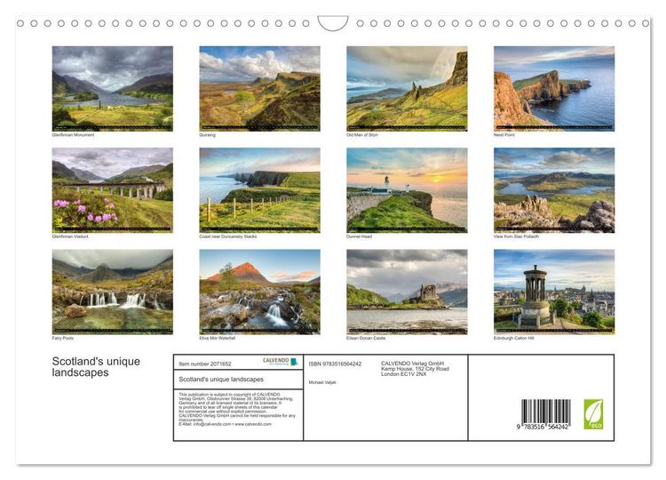 Produktbild: Scotland's unique landscapes (Wall Calendar 2026 DIN A3 landscape), CALVENDO 12 Month Wall Calendar