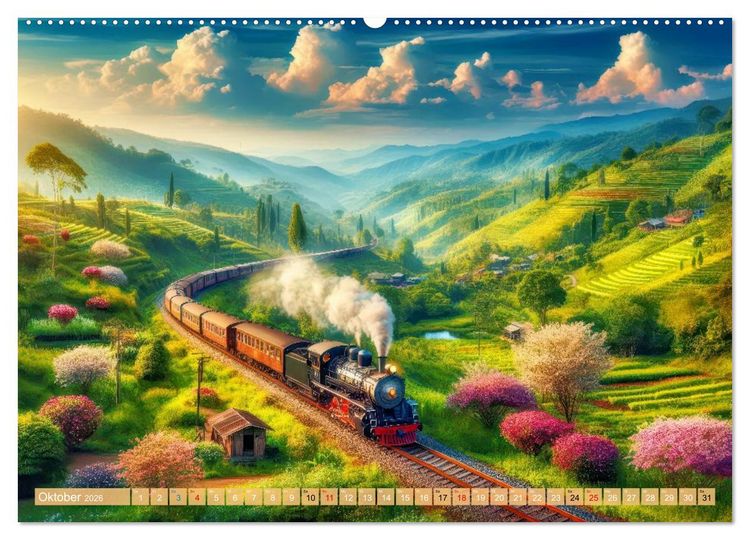 Produktbild: Nostalgiez&uuml;ge (Wandkalender 2026 DIN A2 quer), CALVENDO Monatskalender