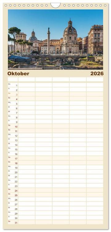 Produktbild: Familienplaner 2026 - Rom-Italien mit 5 Spalten (Wandkalender, 21 x 45 cm) CALVENDO