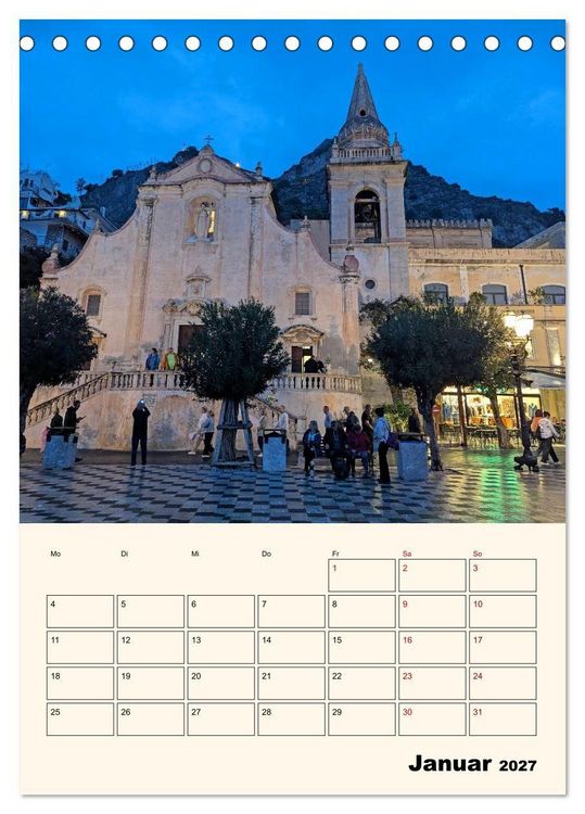 Produktbild: Taormina - &Auml;tna, Meer und antike Steine (Tischkalender 2027 DIN A5 hoch), CALVENDO Monatskalender
