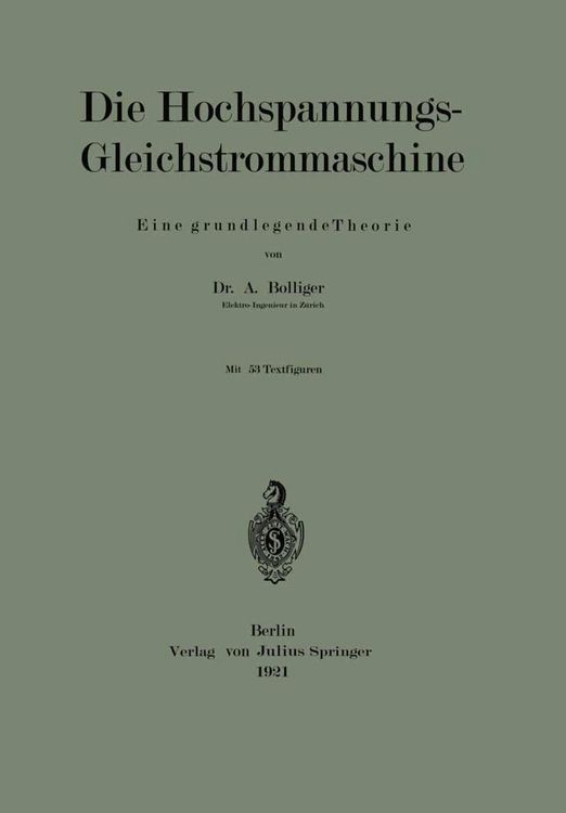 Produktbild: Die Hochspannungs-Gleichstrommaschine